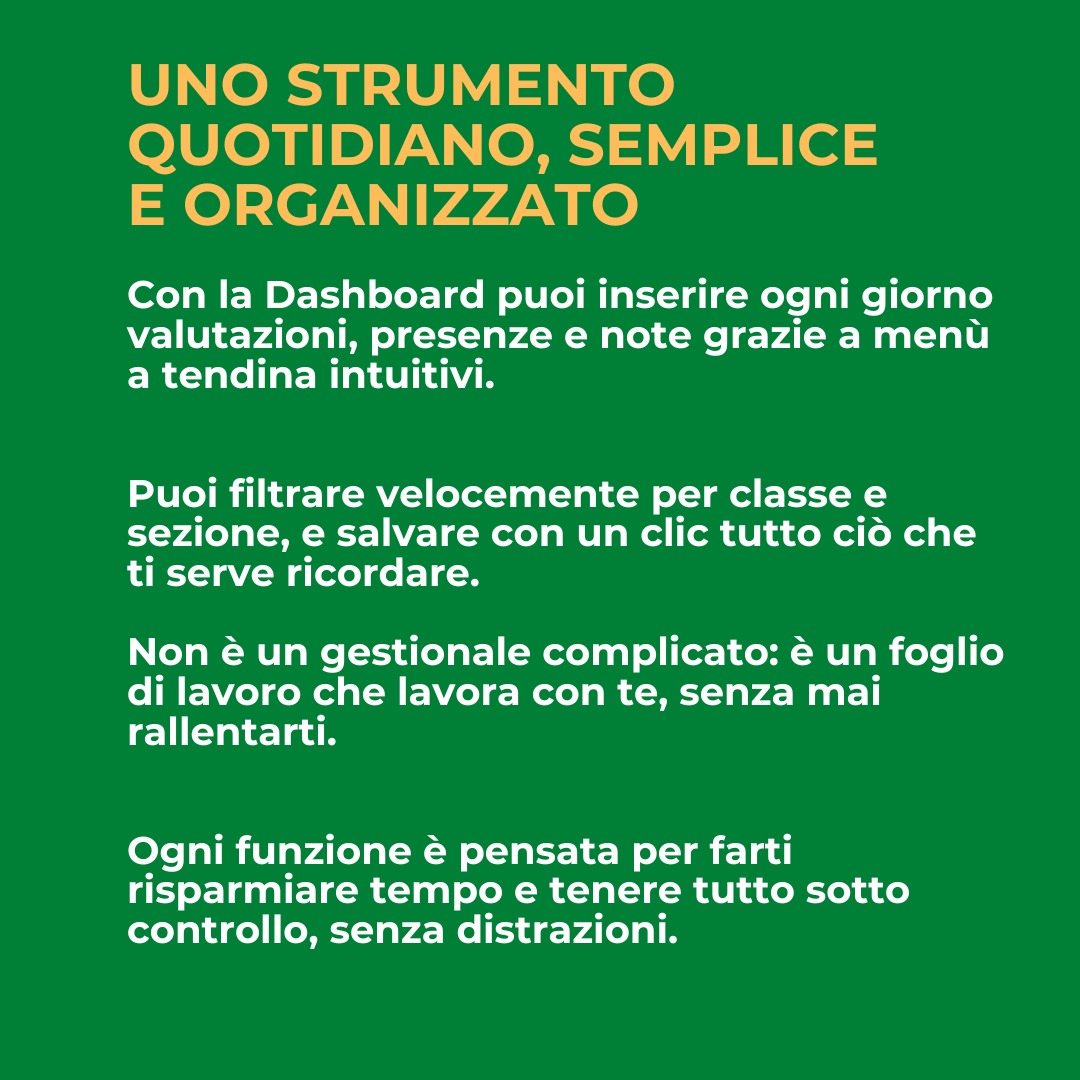 DASHBOARD FILE EXCEL PER INSEGNANTI - GESTIONE E OTTIMIZZAZIONE DEI DATI SU CLASSI, ALUNNI E REPORT COLLOQUI